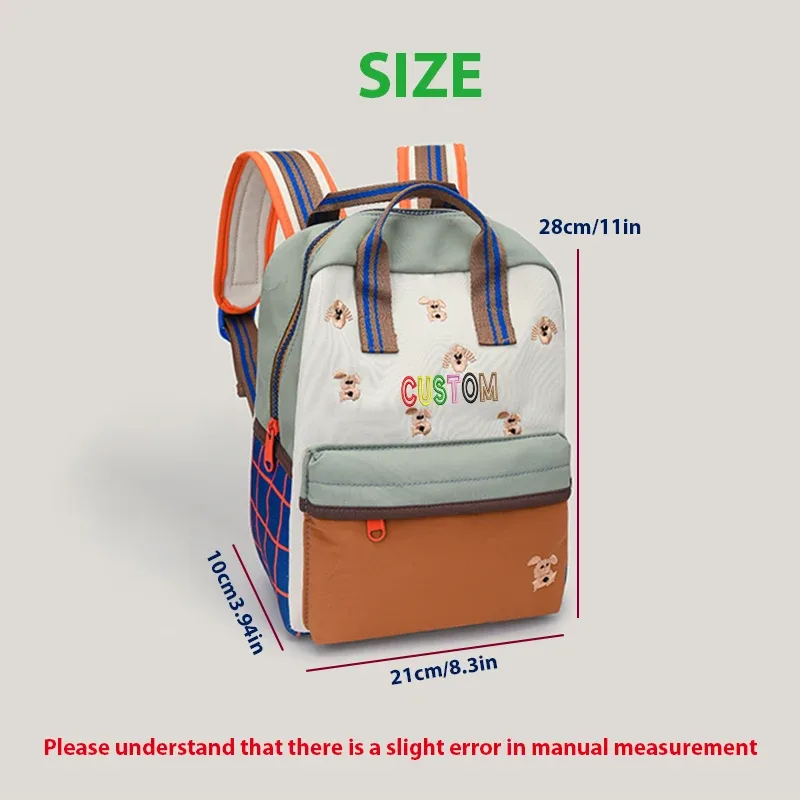 sac à dos personnalisé brodé sur mesure / 2 options standard, motif dessin animé mignon, matelassage en forme de cœur, sac à dos décontracté, cadeau pour la rentrée scolaire