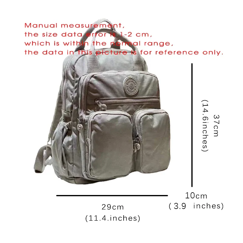 sac à dos imperméable en nylon pour femmes, poignée souple, solide, multi-poches, fermeture éclair, sacs d'école pour ordinateur portable, 2023