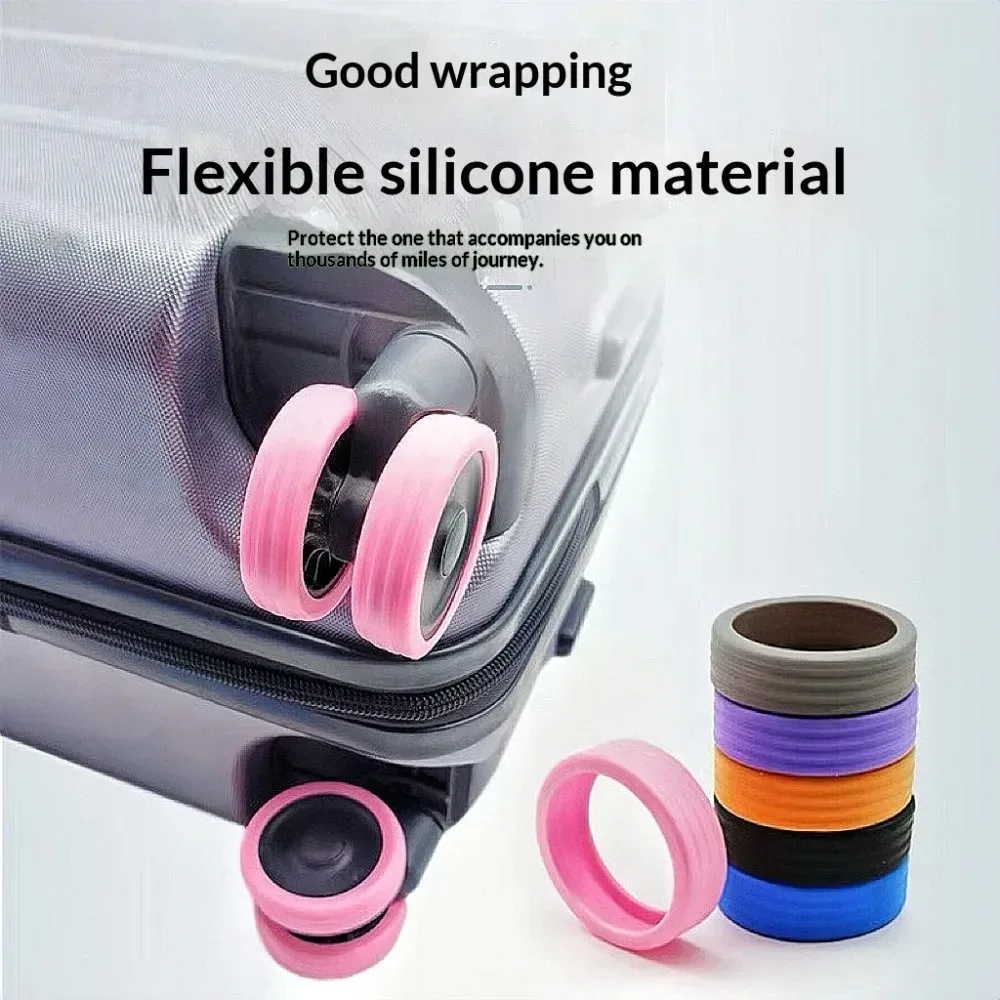 8 pièces de protection de roulettes de bagage en silicone, pièces de rechange pour valise, patins silencieux pour sac de voyage