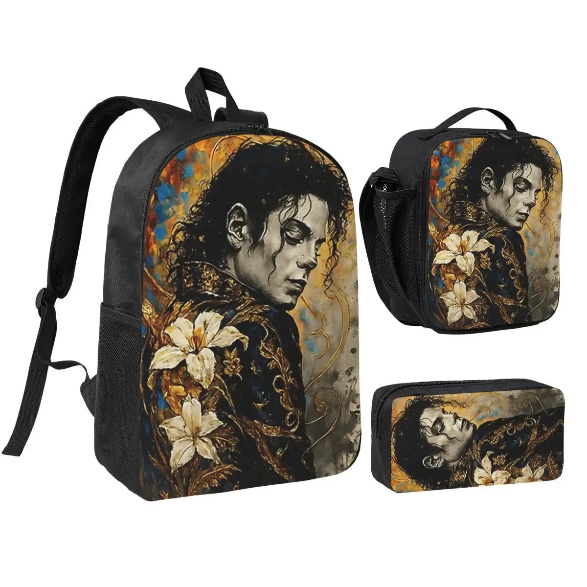 sac à dos 3 pièces/ensemble 261 mj dangerous tour pour étudiant, sac à bandoulière, sac à déjeuner, trousse à crayons