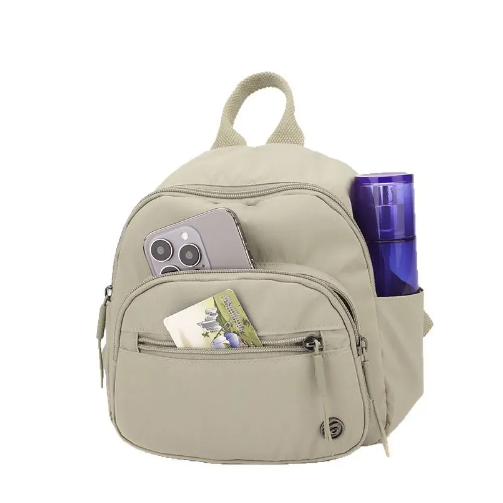 sac à dos décontracté en nylon de couleur unie, léger, à double fermeture éclair, sac à bandoulière de grande capacité, sac à dos de voyage
