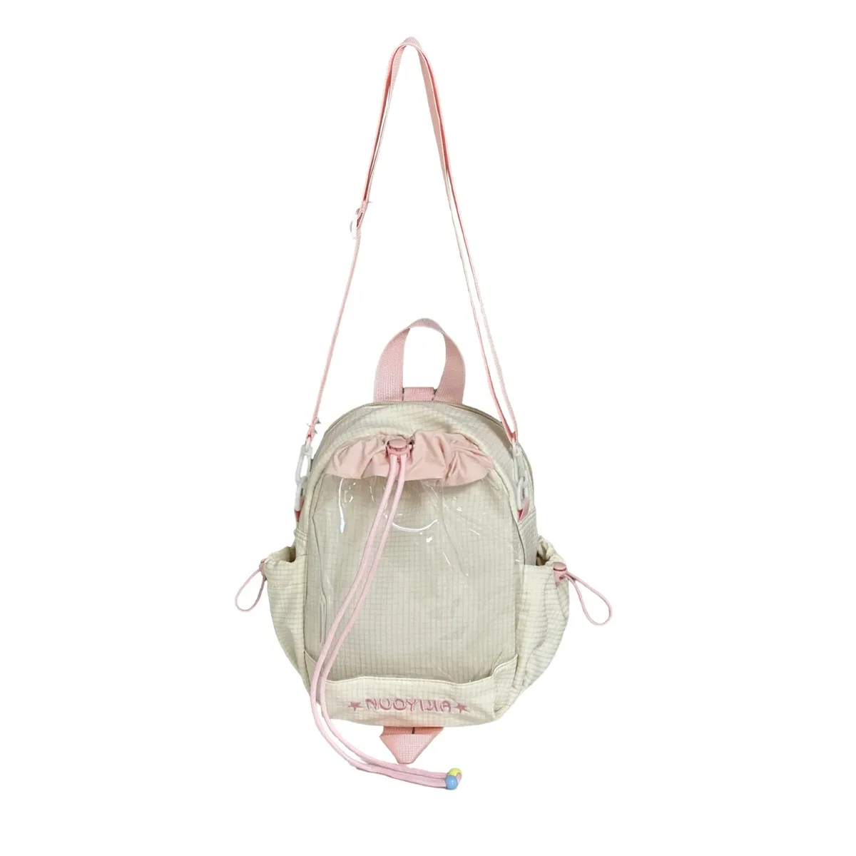 sac à dos anime transparent style japonais avec poupée pleurante, sac à bandoulière grande capacité pour filles, idéal pour l'école et les trajets quotidien