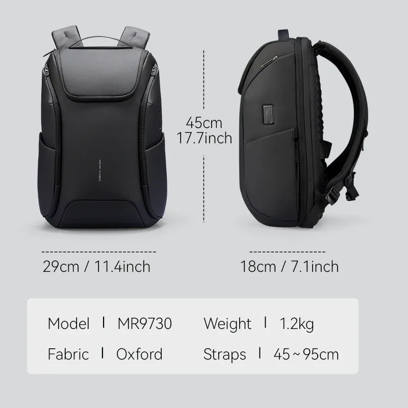 sac à dos fin pour ordinateur portable mark ryden avec accès direct par le haut, rembourrage antichoc en mousse perlée pour les trajets quotidiens et les voyages d'affaires