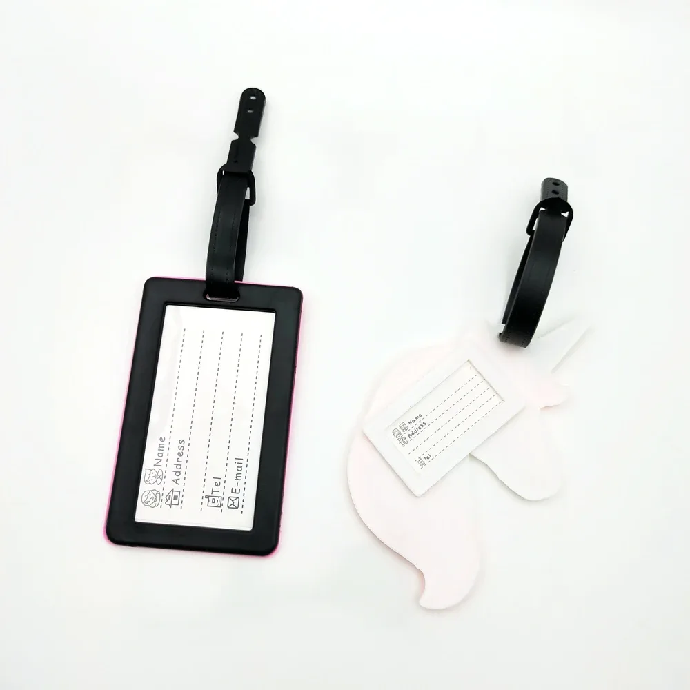 étiquettes de bagage licorne 1 pièce/2 pièces pour voyages d'affaires adultes, bagages d'aéroport, étiquettes d'identification anti-perte, pendentifs, étiquettes nominatives, hommes et femmes