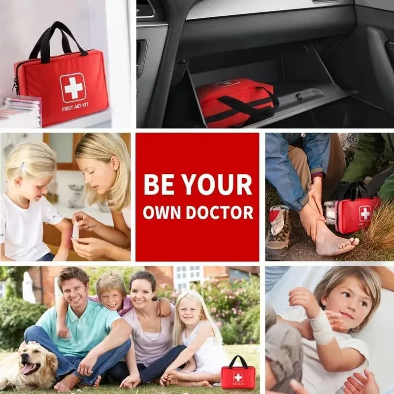 trousse de premiers secours 184 pièces, sac médical portable de fournitures médicales d'urgence polyvalentes, pour la randonnée en plein air, le camping et plus encore