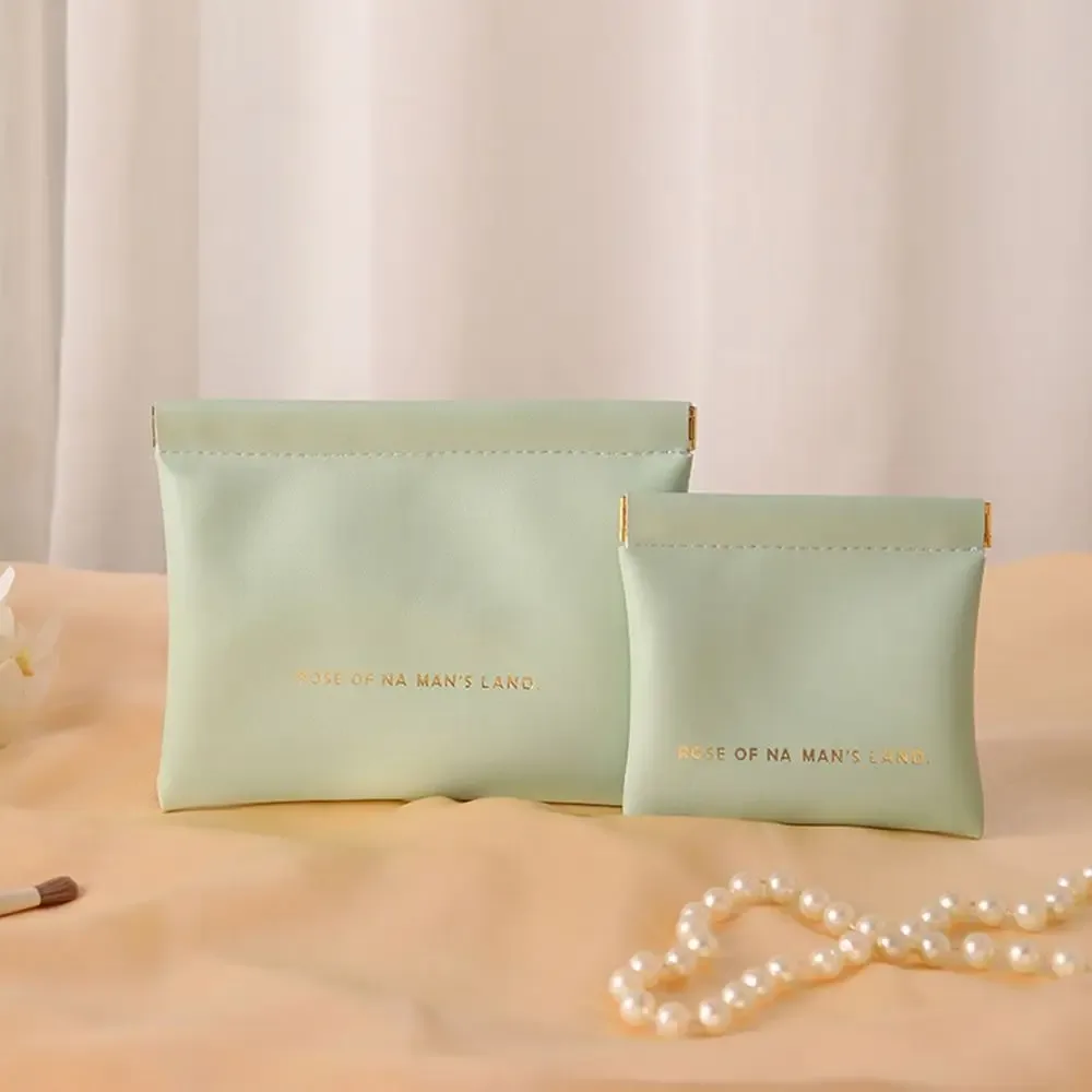 sac à cosmétiques simple et mini avec pochette intérieure pour rouge à lèvres, organiseur de maquillage, pochette de voyage en pu, petits sacs pour femmes et filles