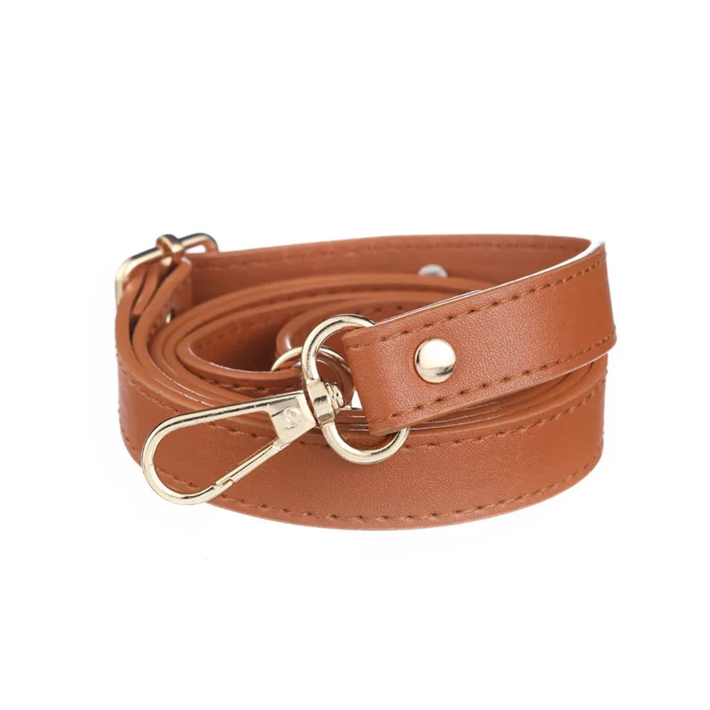 ceinture réglable double couche pour femme, sangles de sac à bandoulière, poignées de remplacement amovibles, cuir pu, environnement de sac à main avec structure dorée, 138cm