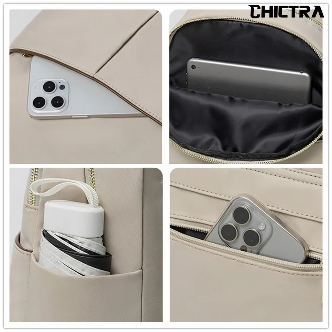 chictra mode sac à dos sacs pour femmes style décontracté léger fille sacs à dos simplicité couleur unie portable cabine travelbag