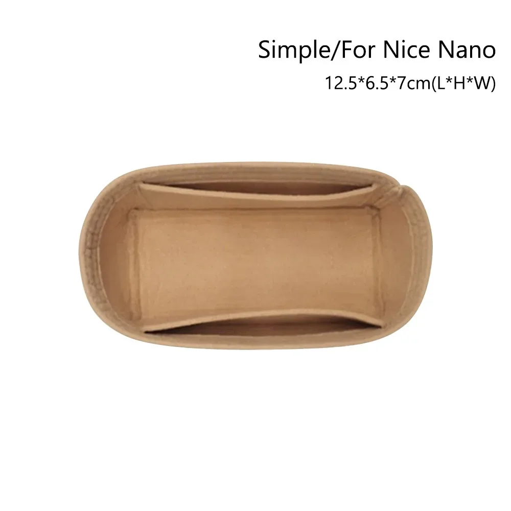 organisateur de sac à main en feutre durable, insert de rangement interne, support de sac portable pour lv nice nano/mini/bb