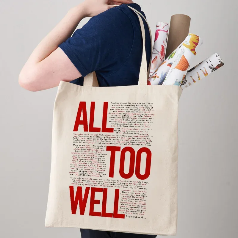 Sac fourre-tout tout trop bien, sac fourre-tout Taylor, sac de livre, TS Merch, sac de courses, sac à bandoulière, sac en toile, cadeau d'anniversaire de noël 1 pièce