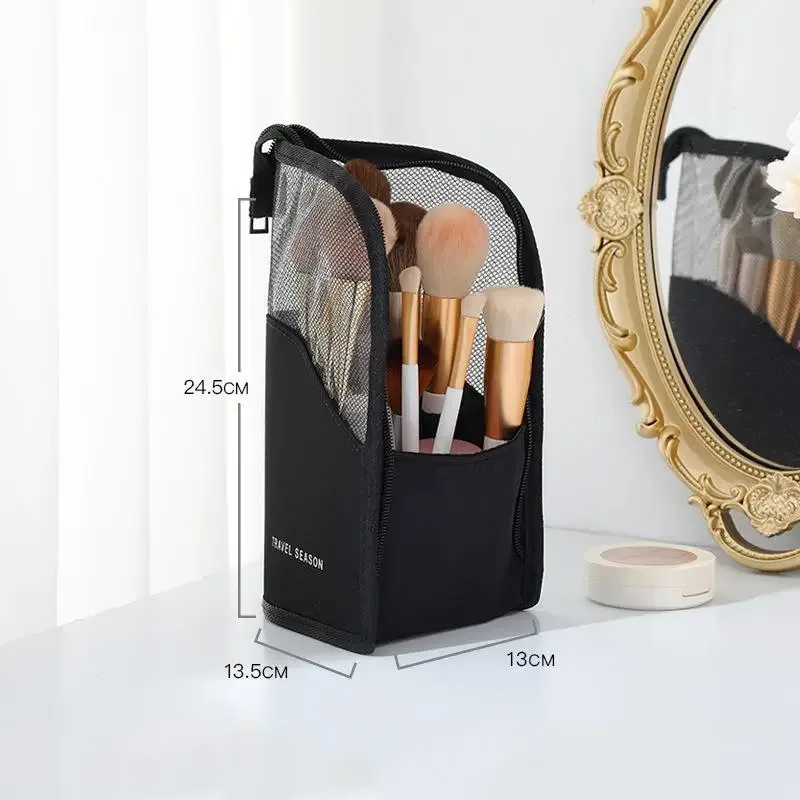 étui à pinceaux de maquillage avec fermeture éclair, sac cosmétique, organiseur de pinceaux de maquillage, sac de voyage étanche pour pinceaux de maquillage