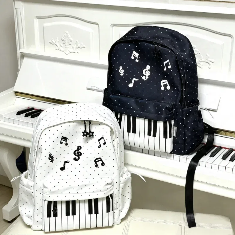 sac à dos pour clavier de piano à pois, en nylon imperméable, grand format, pour étudiants, élégant, léger, sac de voyage et de rangement