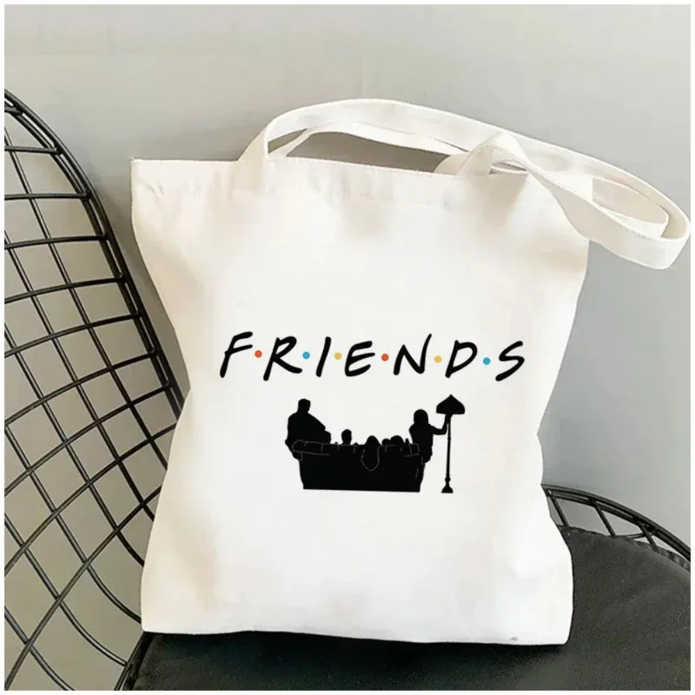 mode amis émission de télévision inspiré toile sac fourre-tout femmes décontracté style de rue harajuku shopper sac à main usage quotidien idée cadeau