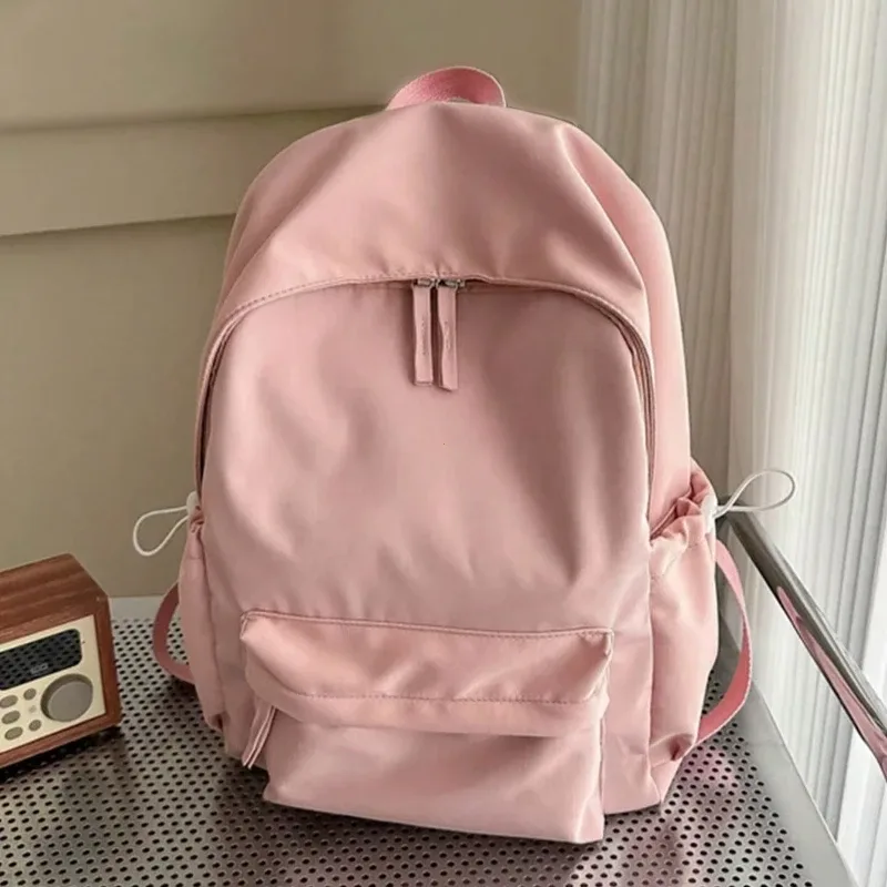 sac à dos d'étudiant décontracté et tendance, couleur unie, pliable, multi-compartiments, grande capacité, adapté à la vie quotidienne sur le campus
