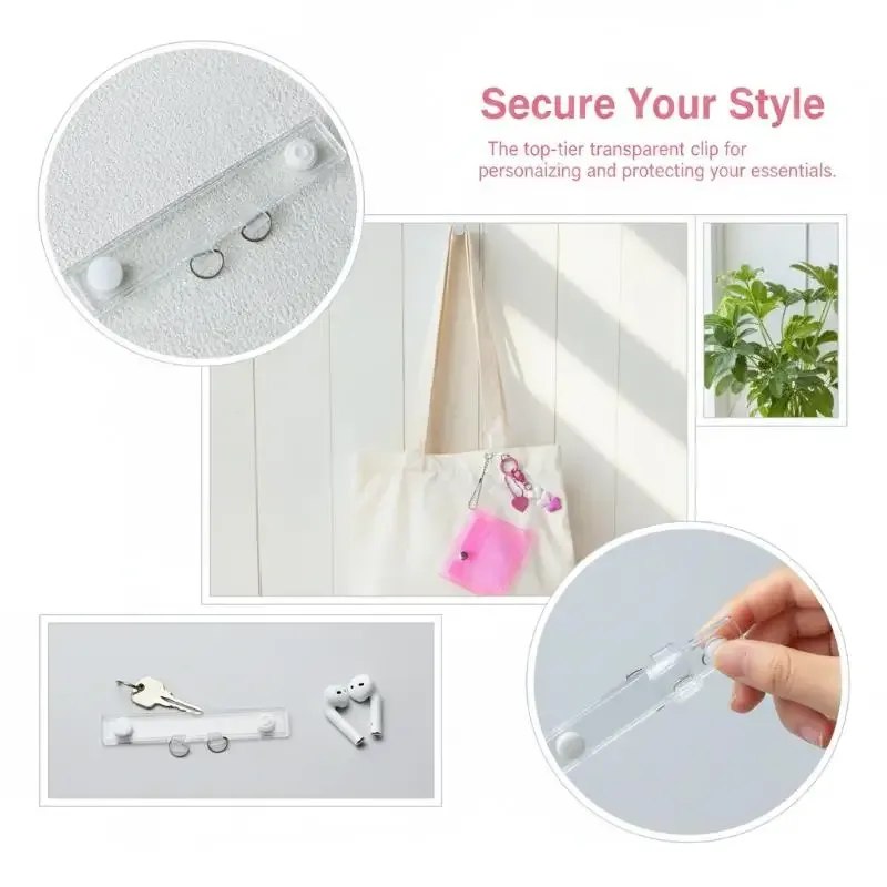 Boucles d'extension de sangle de sac en PVC transparent, 2 clips à pression pour réparation et remplacement de sacs à dos, sacs à main et bagages d'extérieur
