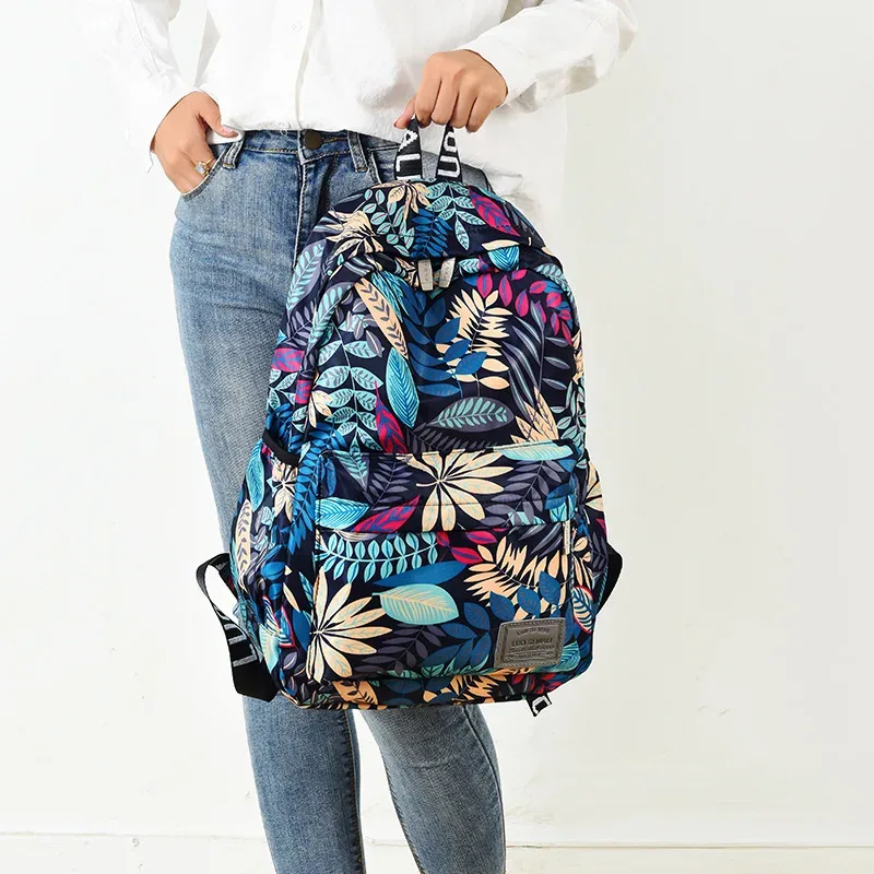 sac à dos style hawaïen pour femmes, sac d'école de voyage à la mode pour adolescentes, sacs à dos de marque imprimés, 2021