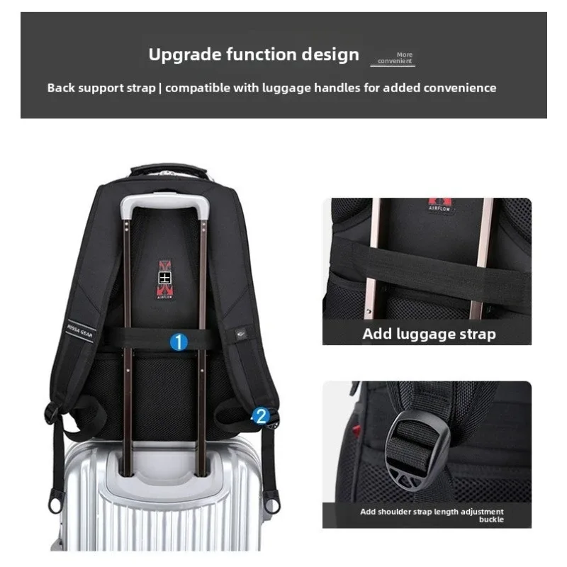 sac à dos imperméable pour hommes, sacs à dos pour ordinateur portable 15.6/17 pouces, sacs de voyage scolaires, sac à dos d'affaires de grande capacité de style suisse, mochila