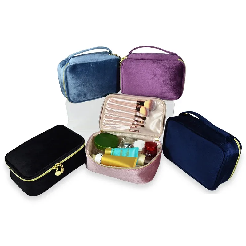 xmessun nouveau sac cosmétique de voyage en flanelle à la mode pour les femmes, sac de maquillage à main de grande capacité décontracté de créateur de mode a327