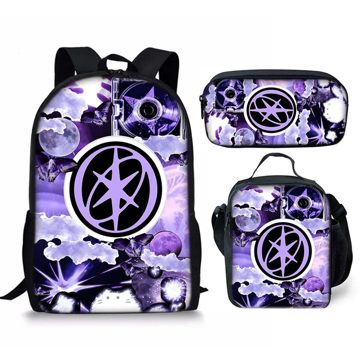 sac à dos d'école kpop katseye 3d imprimé, 3 pièces/ensemble, avec sac à déjeuner et trousse à crayons – nouveauté amusante et populaire de luxe