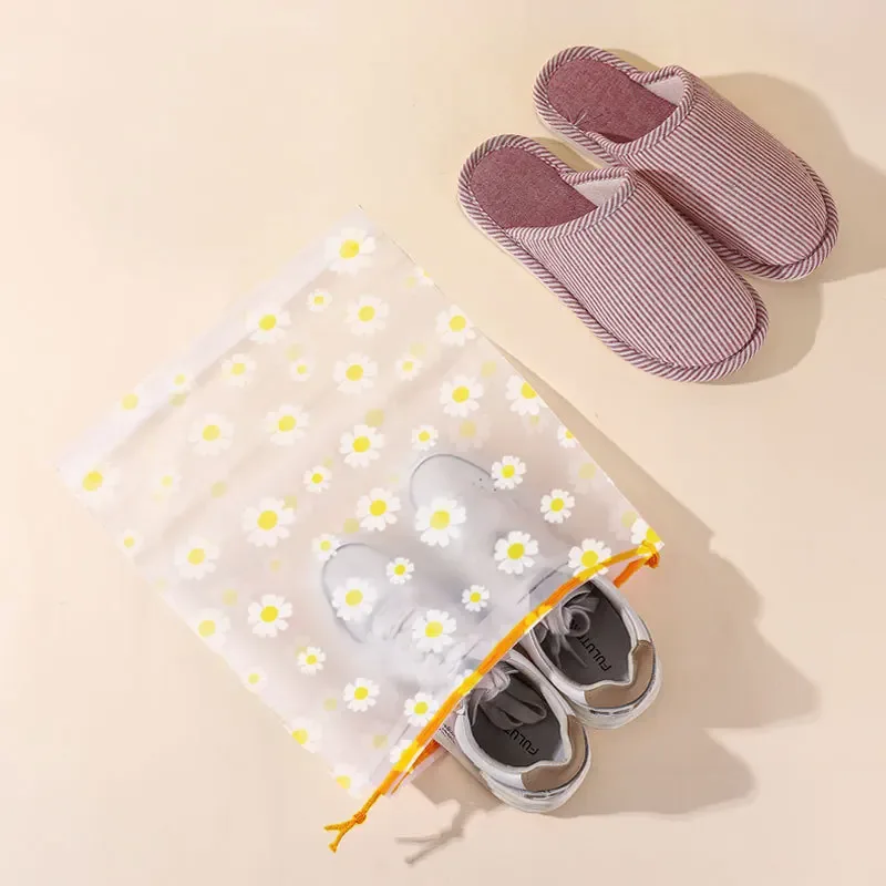 sac de rangement transparent imperméable à cordon en plastique pour cosmétiques, serviettes et chaussettes, idéal pour la salle de bain et la plage - lot de 10