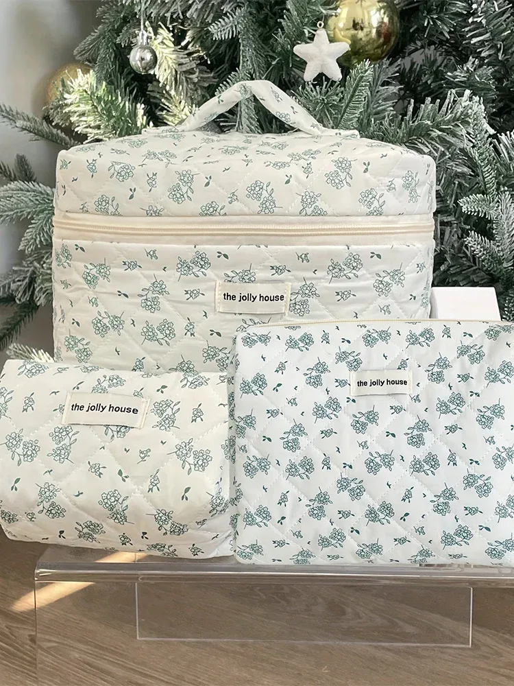 sac à cosmétiques de voyage à motif floral, sac à cosmétiques portable adapté aux voyages et aux essentiels scolaires pour femmes, trousse de maquillage
