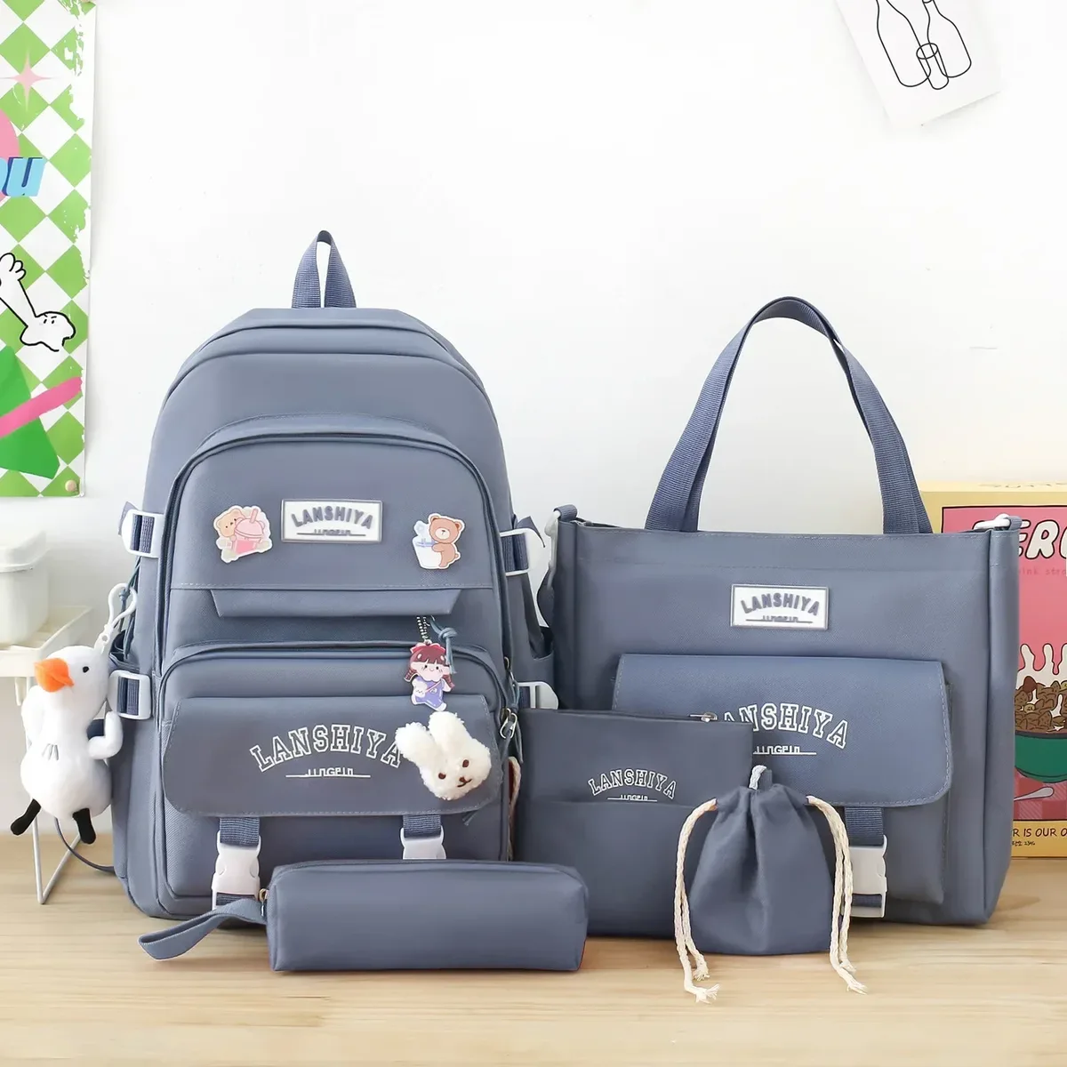 forêt japonais coréen harajuku étudiant sac à dos lycée femme grande capacité mode loisirs voyage nouveau style pendentif gratuit