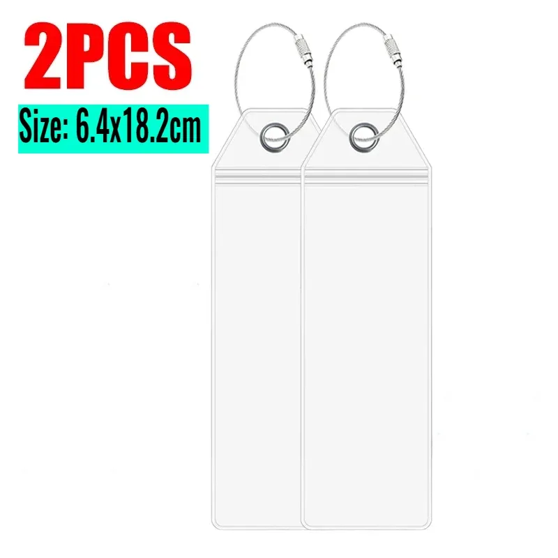étiquettes de bagage de croisière à boucle métallique, transparentes, accessoires de voyage de croisière, étiquettes de bagages d'avion pour un tri facile, 8/1 pièces