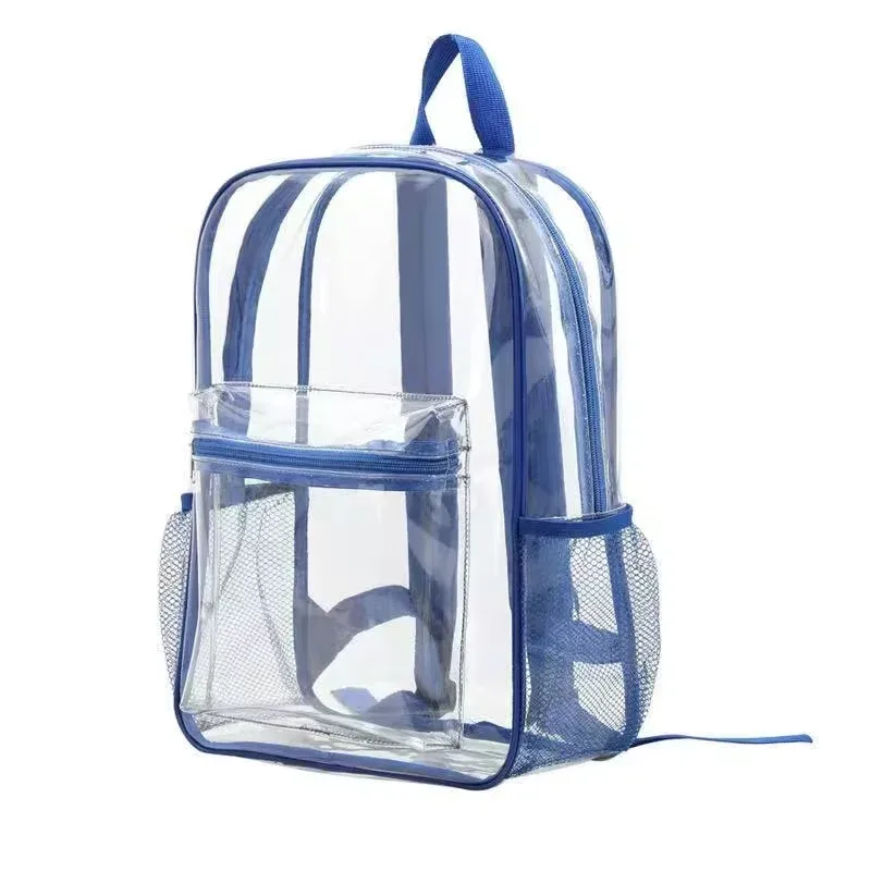 mini sac à dos transparent approuvé pour les stades, sac à dos en pvc transparent résistant et imperméable pour les concerts, les festivals, le travail et les voyages