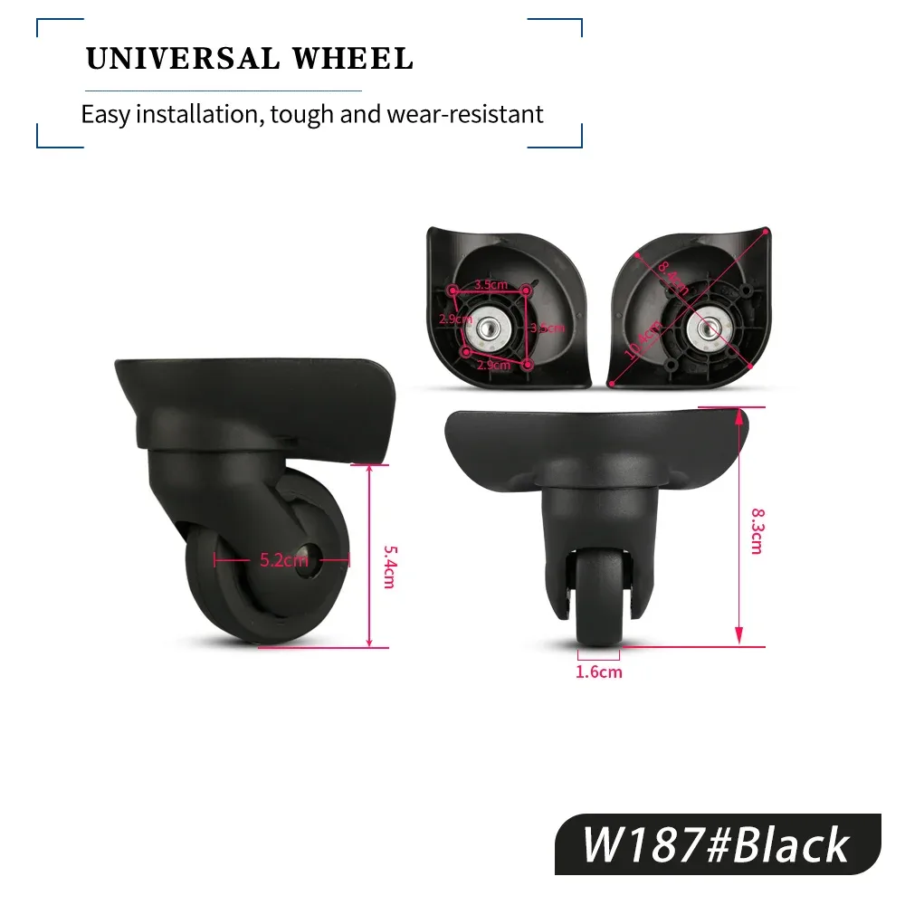 w068 w126 w076 w187 accessoires compatibles roue à bagages, valise combinée de roues universelles, bagages roulants, essentiels de voyage