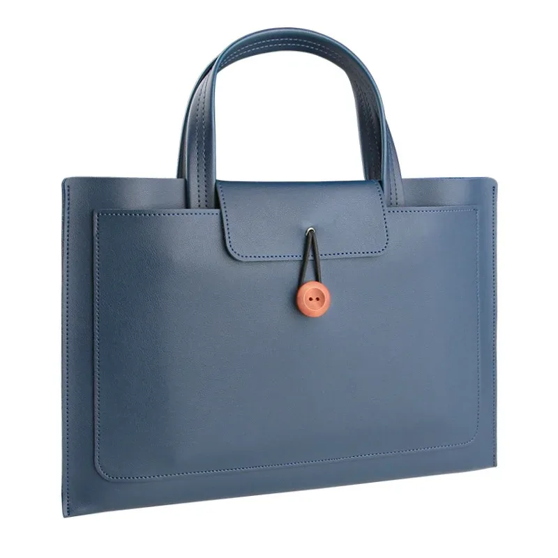 porte-documents/sac à main en cuir lisse avec initiales monogrammées, grande capacité, pour ordinateurs portables apple macbook 14 pouces et huawei 16 pouces