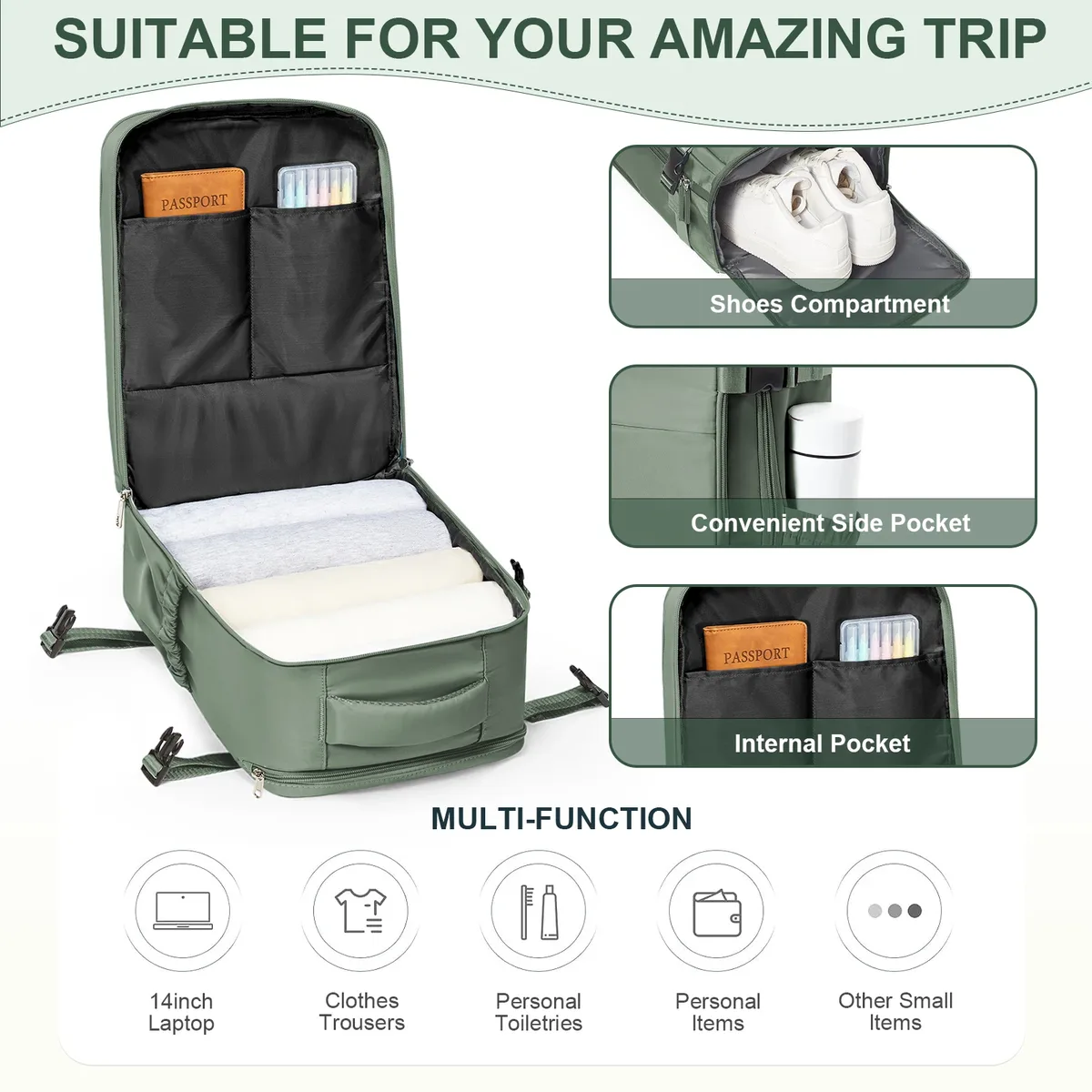 sac à dos ryanair 40x30x20, sac de cabine, sac à dos de voyage pour hommes et femmes, bagage à main, sac à dos pour ordinateur portable, mochila para viaje cabina