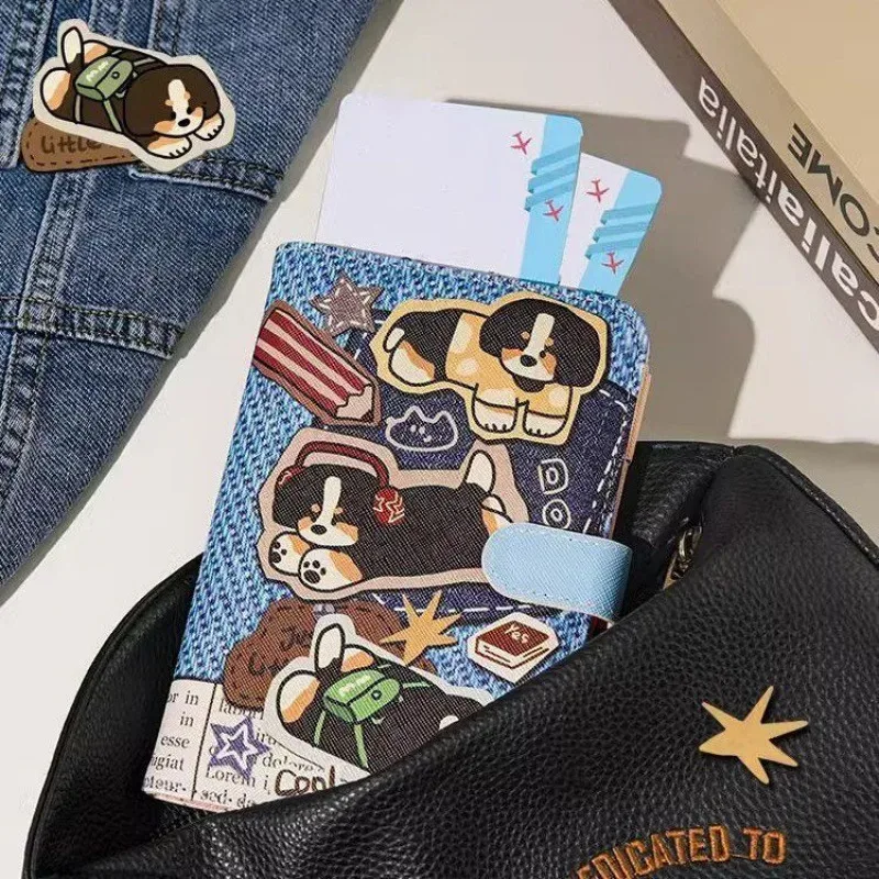 housse de passeport en pu mignonne et amusante pour les voyages, porte-cartes d'identité multifonctionnel, organisateur portable de billets et de cartes de crédit