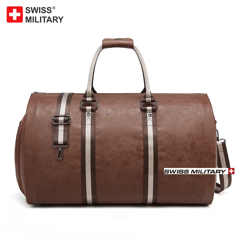 sac de voyage militaire suisse, sac en cuir de grande capacité, sac à bagages multifonctionnel, sac de voyage anti-hydrofuge