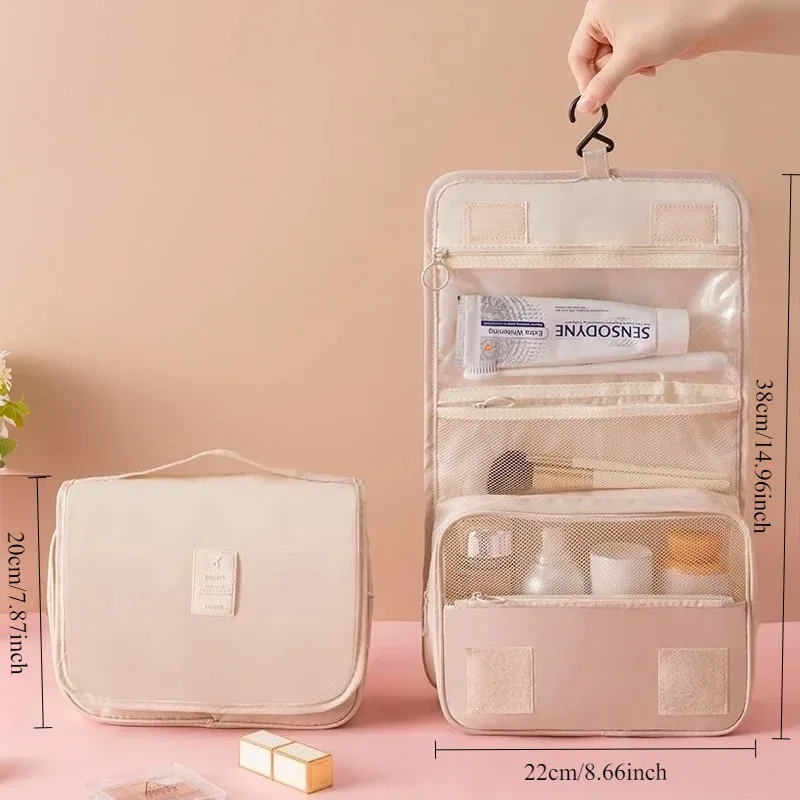Sac de maquillage de voyage, organisateur de produits de toilette imperméable, de haute qualité, pour femmes, Neceser, crochet de salle de bain, pochette de lavage, crochet, sac de rangement pour maquillage