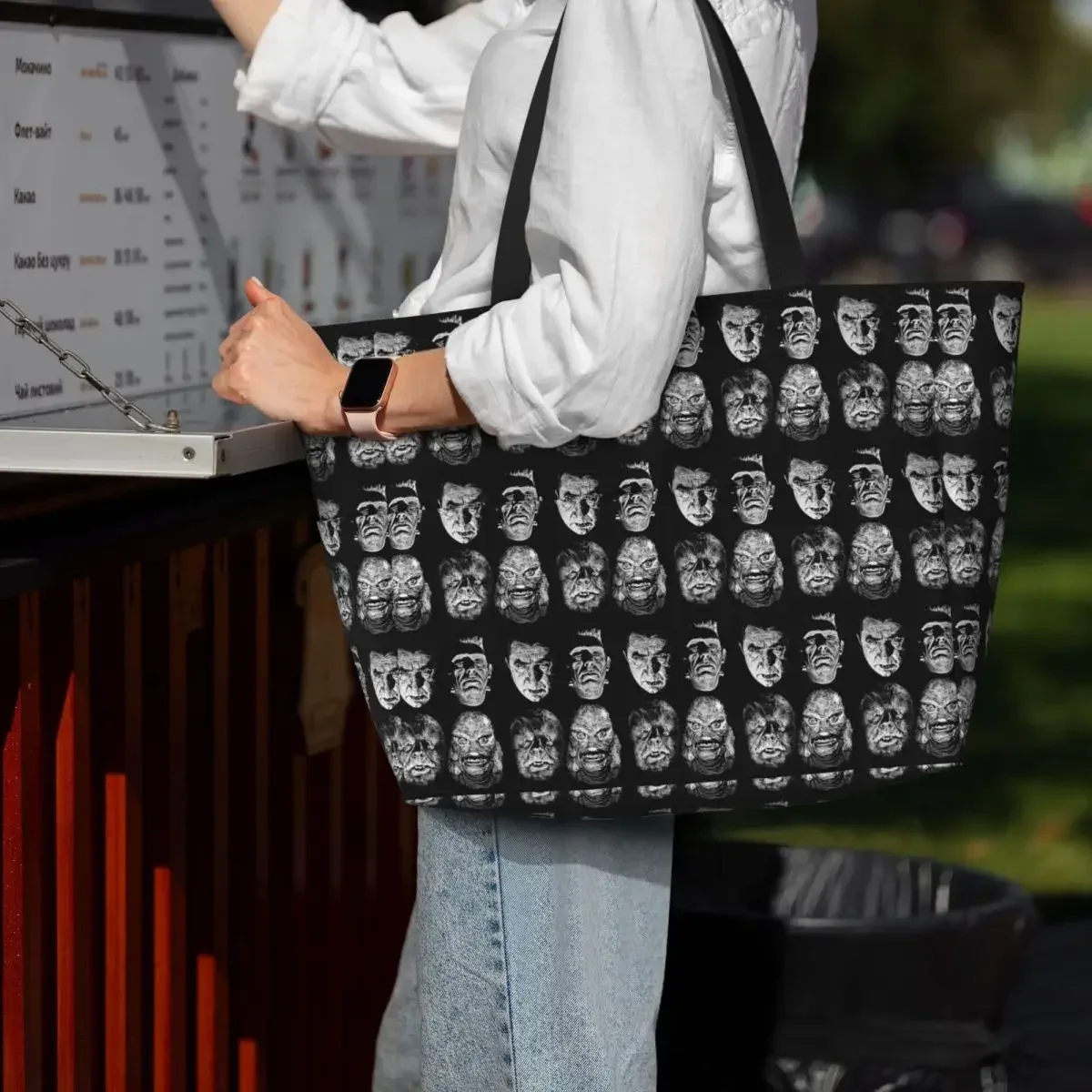 sac fourre-tout de plage universal studios, monsters, dracula, wolfman, frankenstein, grand sac de sport, de yoga, de voyage pour femme
