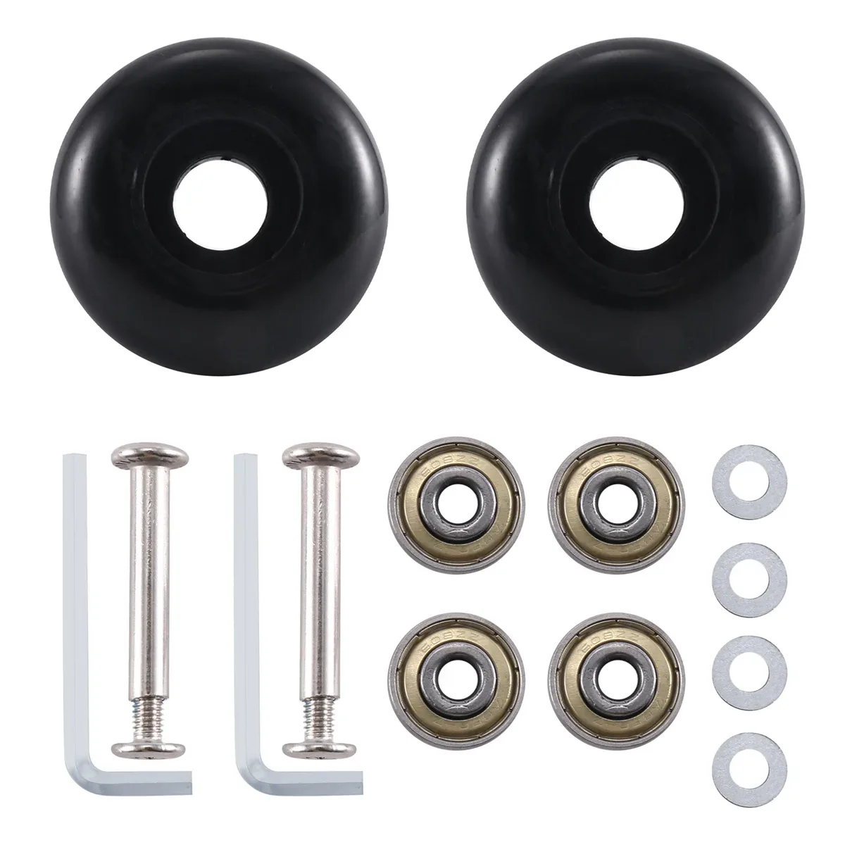 abqr 50 x 22 mm lot de 2 roues de rechange pour valise à bagages, roulettes pivotantes en pu, kits de réparation de roulements e