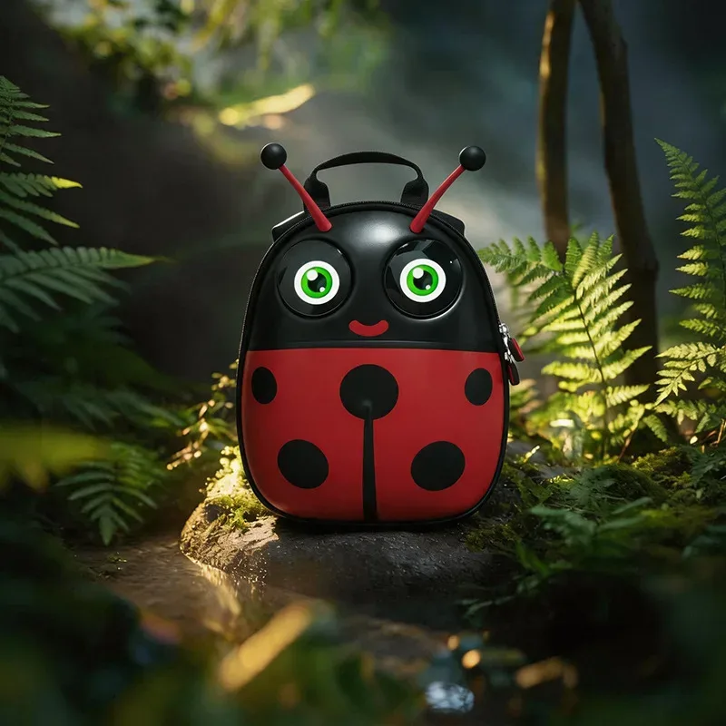 sac à dos scolaire imperméable intelligent à coque rigide pour enfants, forme d'animal, yeux led dynamiques, multifonctionnel pour garçons et filles