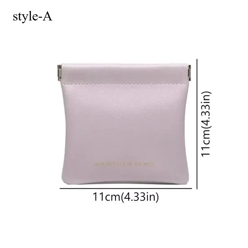 mini sac à fermeture automatique en pu, sac de rangement portable pour écouteurs, câbles de charge, portefeuille zéro, pièces de monnaie et rouges à lèvres