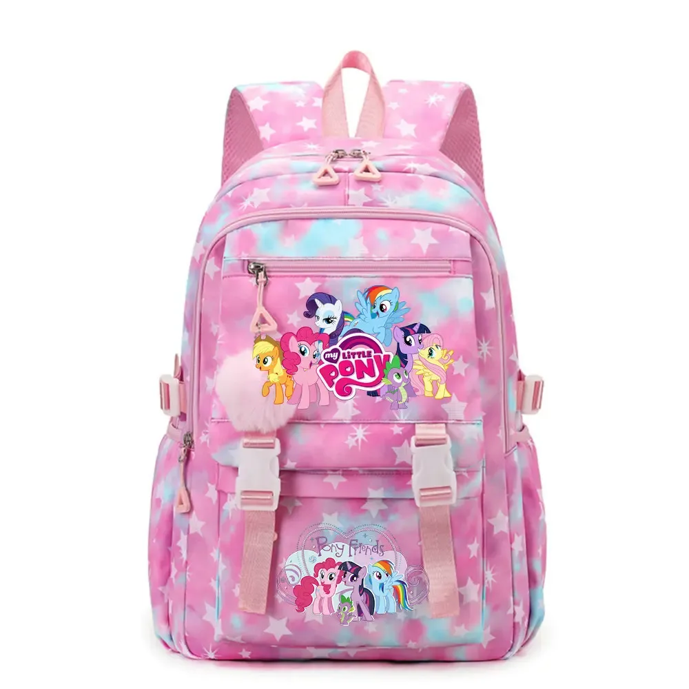 sac à dos d'étudiant imprimé my little pony, cartable de grande capacité pour adolescents, sac à dos de voyage pour ordinateur portable pour femmes