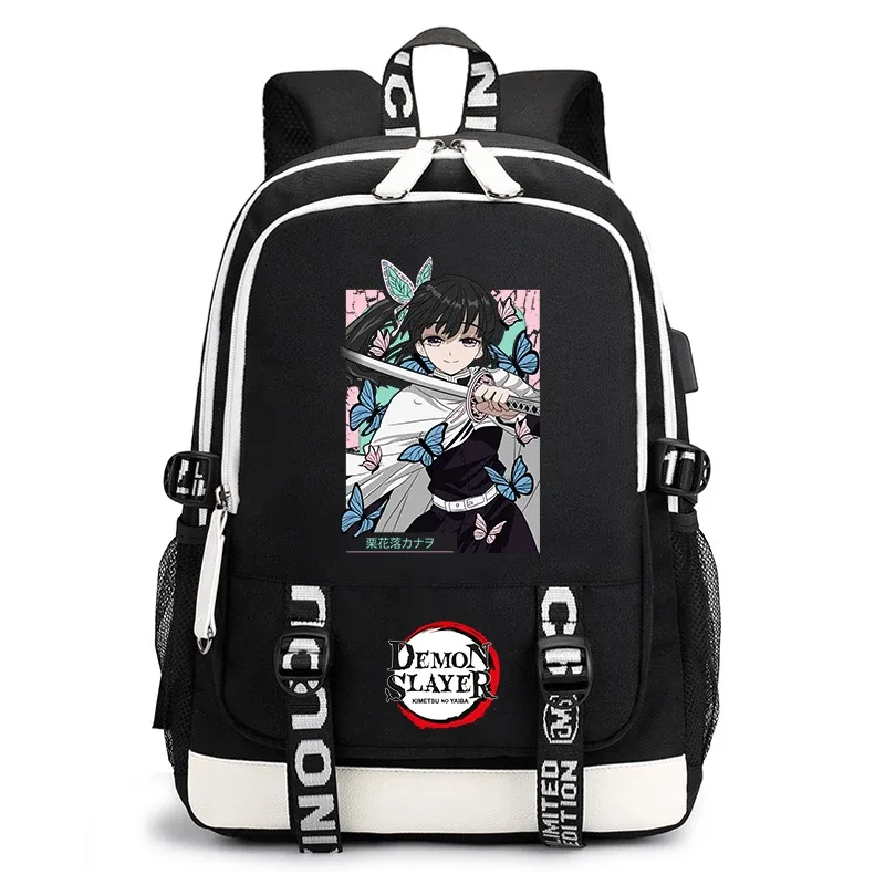 sac à dos demon slayer anime pour l'école, sac à dos léger avec port usb pour garçons, filles, enfants, étudiants