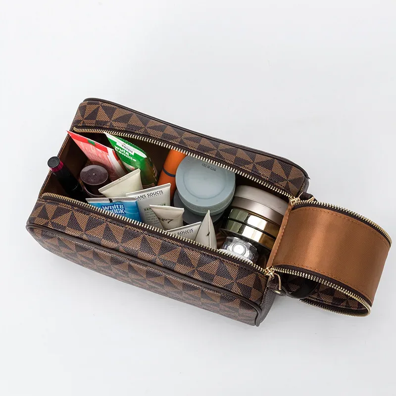 sacs à cosmétiques de luxe, sac à maquillage pour femmes, sac de toilette à double fermeture éclair, sac de toilette suspendu pour la salle de bain, sac de toilette multifonctionnel pour les voyages