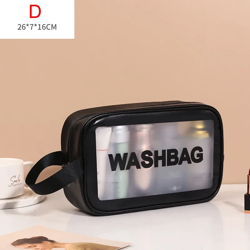 sac de lavage de voyage portable pour femmes, pochette de rangement transparente et étanche pour maquillage, organisateur de cosmétiques de grande capacité, étui de beauté pour femmes