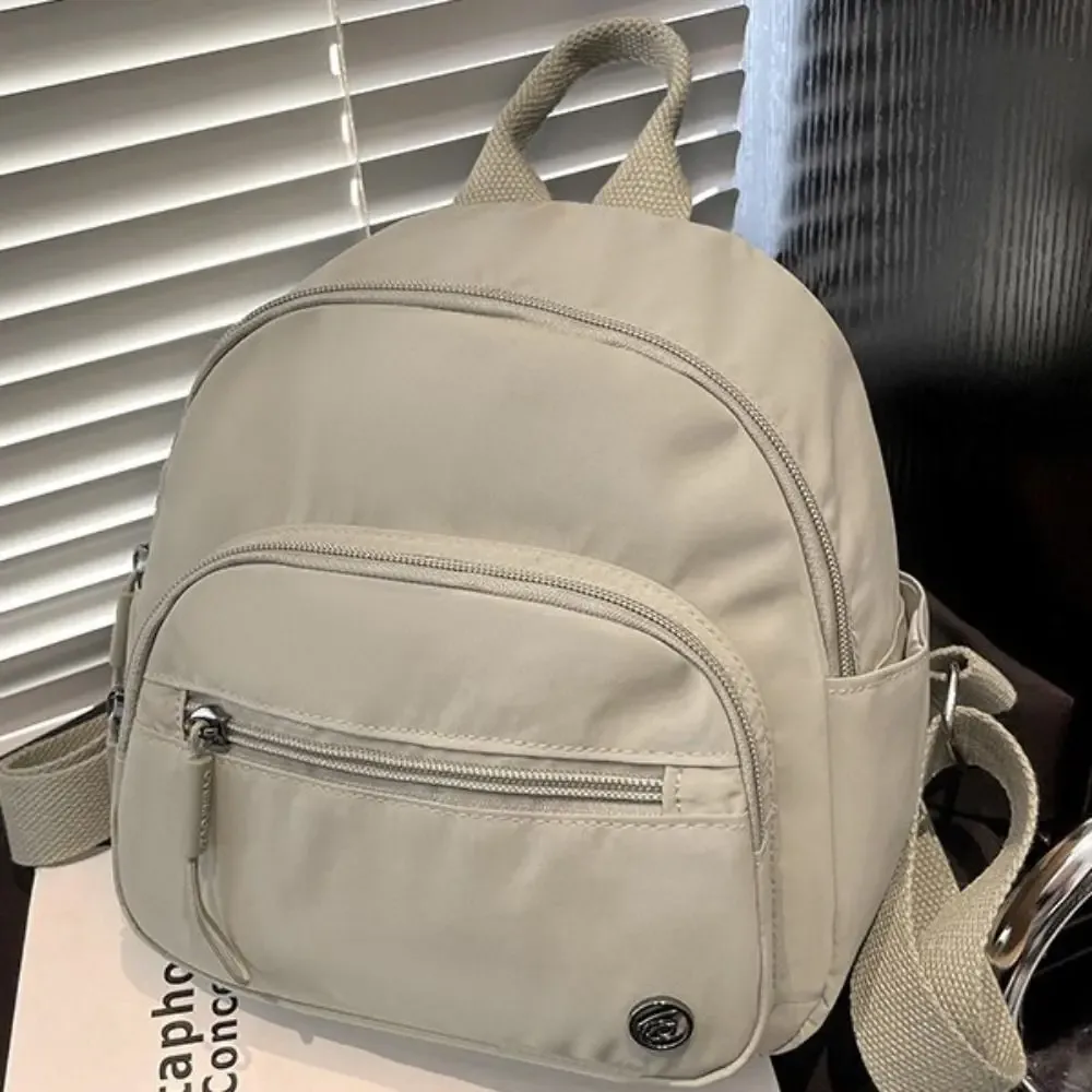 sac à dos portable pour femme en nylon, léger, imperméable, multipoches, décontracté, avec poignée, tendance