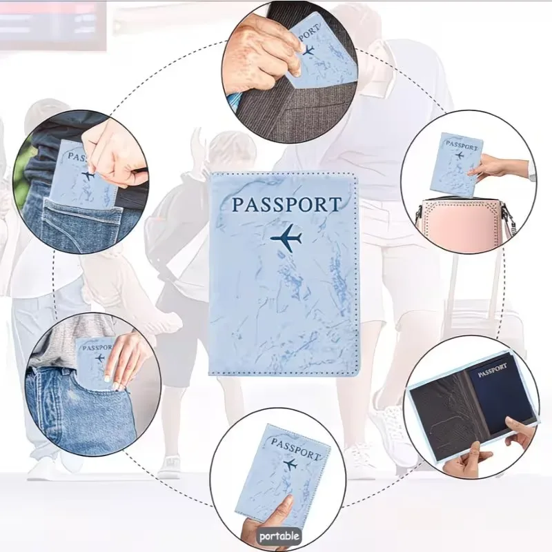 housse de passeport personnalisée avec photo sur mesure, housse de protection de voyage durable avec emplacements pour cartes de crédit, porte-passeport et documents d'identité