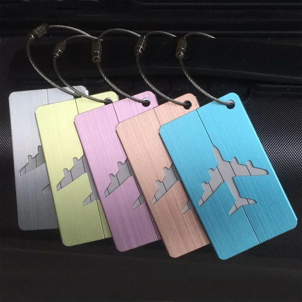 étiquettes de bagage de voyage en métal de mode étiquettes de nom de bagage porte-étiquette d'adresse de valis