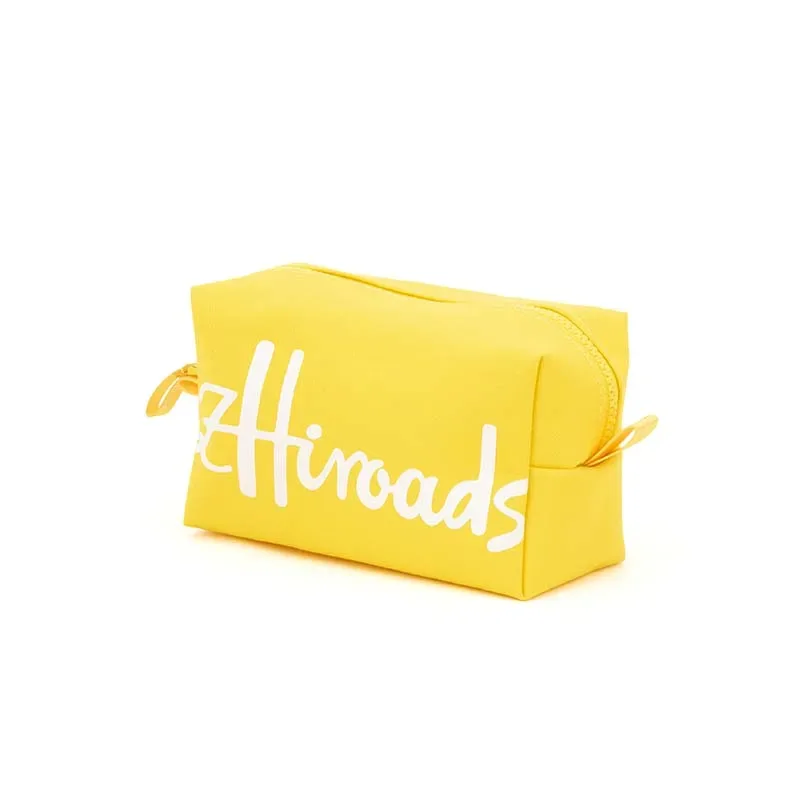 trousse de maquillage en coton avec fermeture éclair et pochette cosmétique de conception de mode de logo de marque pour les femmes 