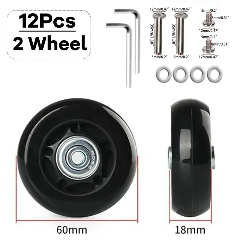 roues de remplacement de valise à bagages, kits de réparation de roulements de roulettes en pu 50x18mm, roues de remplacement d'étagère pour bagages 4/2 pièces