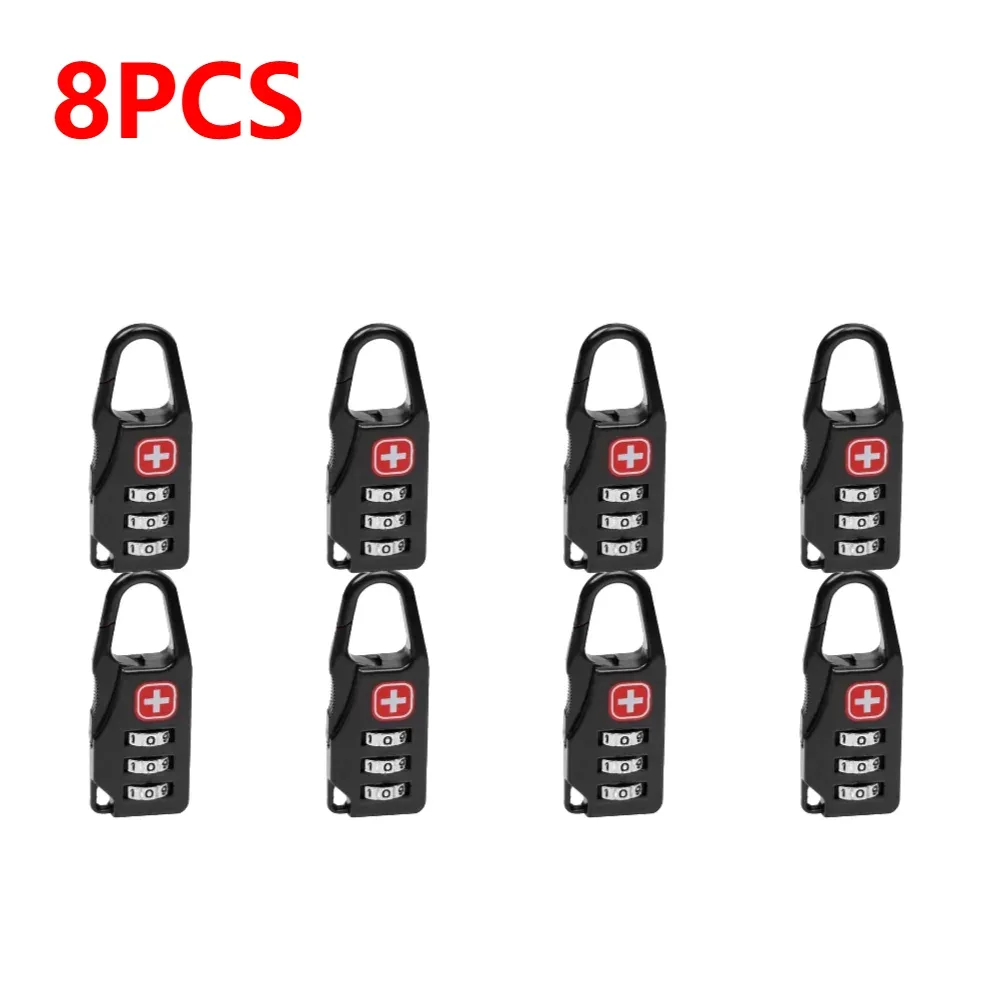 cadenas de verrouillage en alliage portable, 1 à 20 pièces, pour bagages de voyage en plein air, sac à dos à fermeture éclair, sac à main, combinaison antivol sûre, serrure à numéro de code