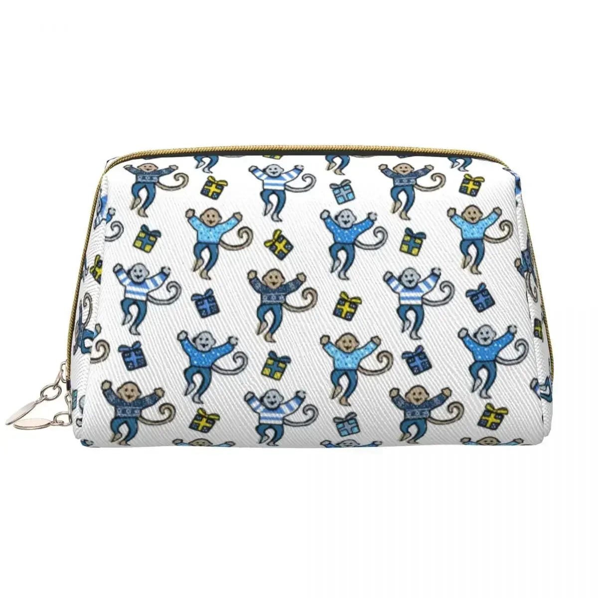 sac à cosmétiques de voyage personnalisé pour femme, rouleau preppy, singes, lapin, trousse de toilette et de maquillage, trousse de rangement de beauté pour dames