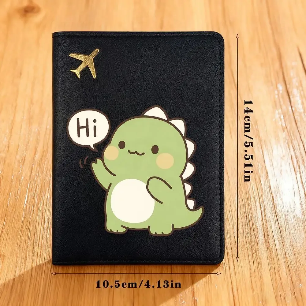 porte-passeport imprimé dinosaure mignon, portefeuille de voyage élégant, joli cadeau d'anniversaire pour femmes